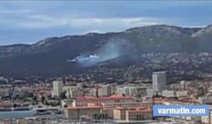 L'incendie vu d'une tour de Toulon
