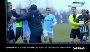 Football : Victime de cris de singe, il fait un doigt d'honneur aux supporters et finit en larmes (Vidéo)