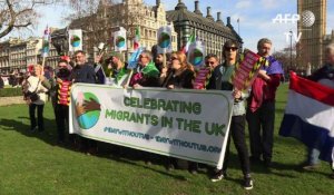 Londres: une manifestation défend le rôle des migrants