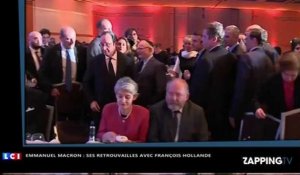Emmanuel Macron embrasse François Hollande et fait un selfie avec Benoît Hamon (vidéo)