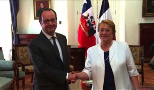 Chili: François Hollande reçu par Michelle Bachelet