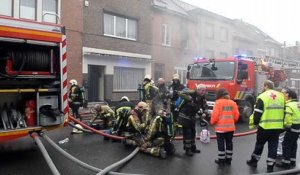 Incendie rue Jules Cornet à Mons. Vidéo Eric Ghislain