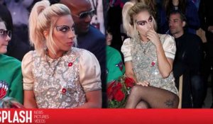 Lady Gaga accompagnée par son nouvel homme à un défilé