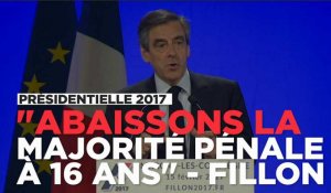 François Fillon veut abaisser la majorité pénale à 16 ans