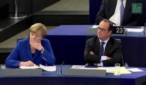On a recréé la passe d'armes entre François Hollande et Marine Le Pen à Strasbourg
