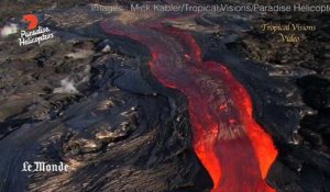 Hawaï : coulée de lave impressionnante d'un volcan