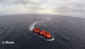 Les images d'un drone témoignent des condtions de traversée des migrants à Lesbos