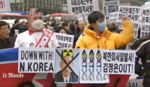 Les Coréens du Sud manifestent contre les provocations de la Corée du Nord 