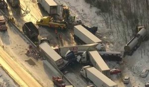 Gigantesque carambolage sur une autoroute canadienne