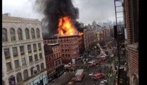 Gigantesque incendie à New York après une explosion