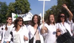 La manifestation des pharmaciens à Paris