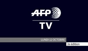 AFP - Le JT, 2ème édition du lundi 12 octobre. Durée : 01:50