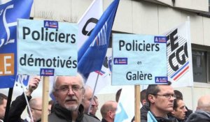 Manifestation de policiers devant le Palais de justice de Lille