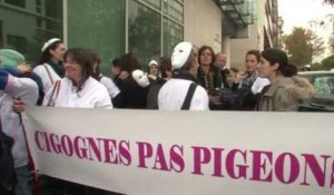 Manifestation des sages-femmes à Marseille