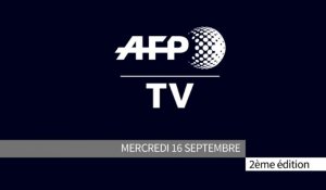 AFP - Le JT, 2ème édition du mercredi 16 septembre. Durée: 01:59