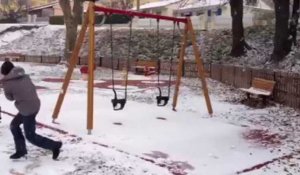 Bataille de boules de neige à Meyrargues