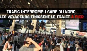 Trafic interrompu Gare du Nord, les voyageurs finissent le trajet à pied