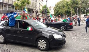 Les Italiens fêtent la victoire dans le centre-ville de Liège!