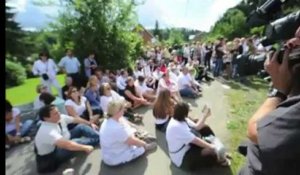 Manifestation contre la venue de Michelle Martin à Malonne