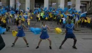 Stop and Go:  flashmob contre l'énergie nucléaire à la Bourse de Bruxelles