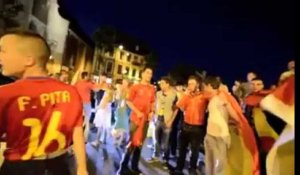 Verviers: l'Espagne remporte l'Euro 2012 de football, fiesta dans les rues