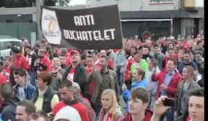 Manifestation anti-Duchatelet (2): le convoi des supporters vers Sclessin