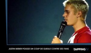 Justin Bieber pousse un coup de gueule contre ses fans en plein concert (Vidéo)