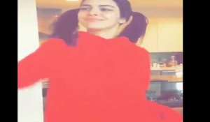 Exclu Vidéo : Kendall Jenner : Avec ses couettes et son grand pull rouge, elle met de l'ambiance sur Instagram !