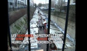 Évacuation d'un camp de roms dans le nord de Paris