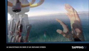 Le sauvetage miraculeux d'un réfugié syrien en pleine mer, les images spectaculaires ! (Vidéo)