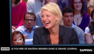 LGJ : Maïtena Biraben prise d'un fou rire à cause des nouvelles érotiques d'Augustin Trapenard