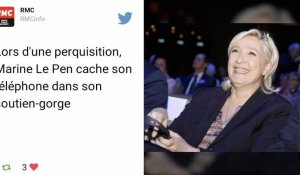 Les internautes se moquent de Marine Le Pen qui cache son téléphone dans son soutien-gorge