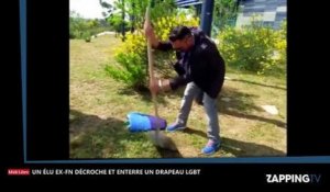 Montpellier : Un élu ex-FN décroche et enterre un drapeau LGBT devant l'hôtel de ville (Vidéo)