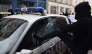 Une vidéo montre l'assaut sur la voiture de police incendiée à Paris