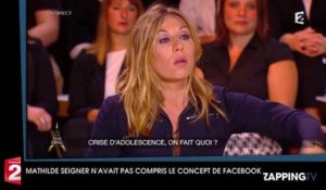 Mathilde Seigner vraiment pas fan des réseaux sociaux : "Je croyais que c'était 'FESSEbook' "