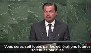 Leonardo DiCaprio cite Abraham Lincoln pour exhorter les dirigeants à agir pour le climat