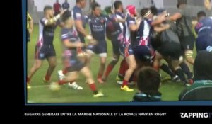 Rugby : Enorme bagarre générale entre la Marine Nationale et la Royal Navy britannique (Vidéo)