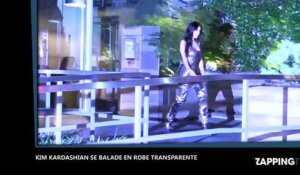 Kim Kardashian dévoile sa poitrine dans une robe transparente, la vidéo sexy