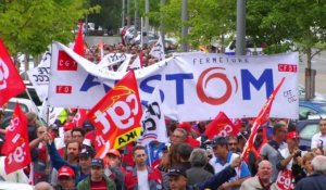 Manifestation à Belfort pour le maintien d'Alstom