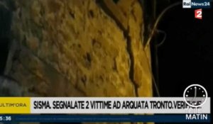 Les premières images du séisme en Italie, à travers les télés