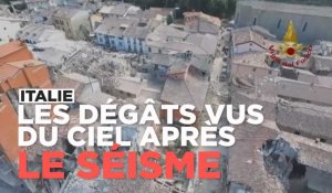 Italie : les ravages du séisme d'Amatrice vus par drone