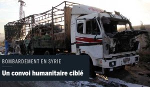 Sur les lieux du bombardement d'un convoi humanitaire en Syrie