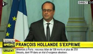 Attentats de Paris: "un acte de guerre" selon Hollande