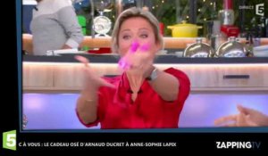 C à vous : le cadeau coquin d'Arnaud Ducret à Anne-Sophie Lapix (Vidéo)