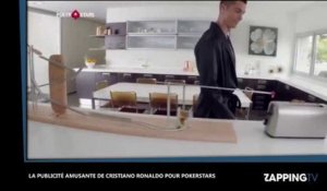 Cristiano Ronaldo jongle avec une orange dans sa cuisine et en peignoir (Vidéo)