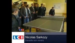 Politizap : Nicolas Sarkozy s'essaye au ping pong