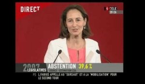 Législatives 1er tour discours de Ségolène Royal