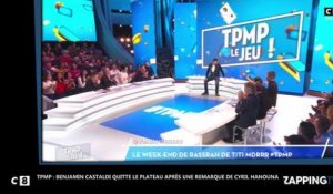 TPMP : Benjamin Castaldi moqué par Cyril Hanouna, il quitte le plateau en direct (Vidéo)