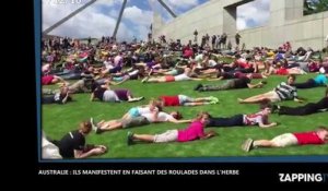 Australie : ils manifestent en faisant des roulades dans l'herbe (vidéo)