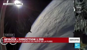 Départ vers l'ISS : séparation de la capsule Crew Dragon du reste de la fusée